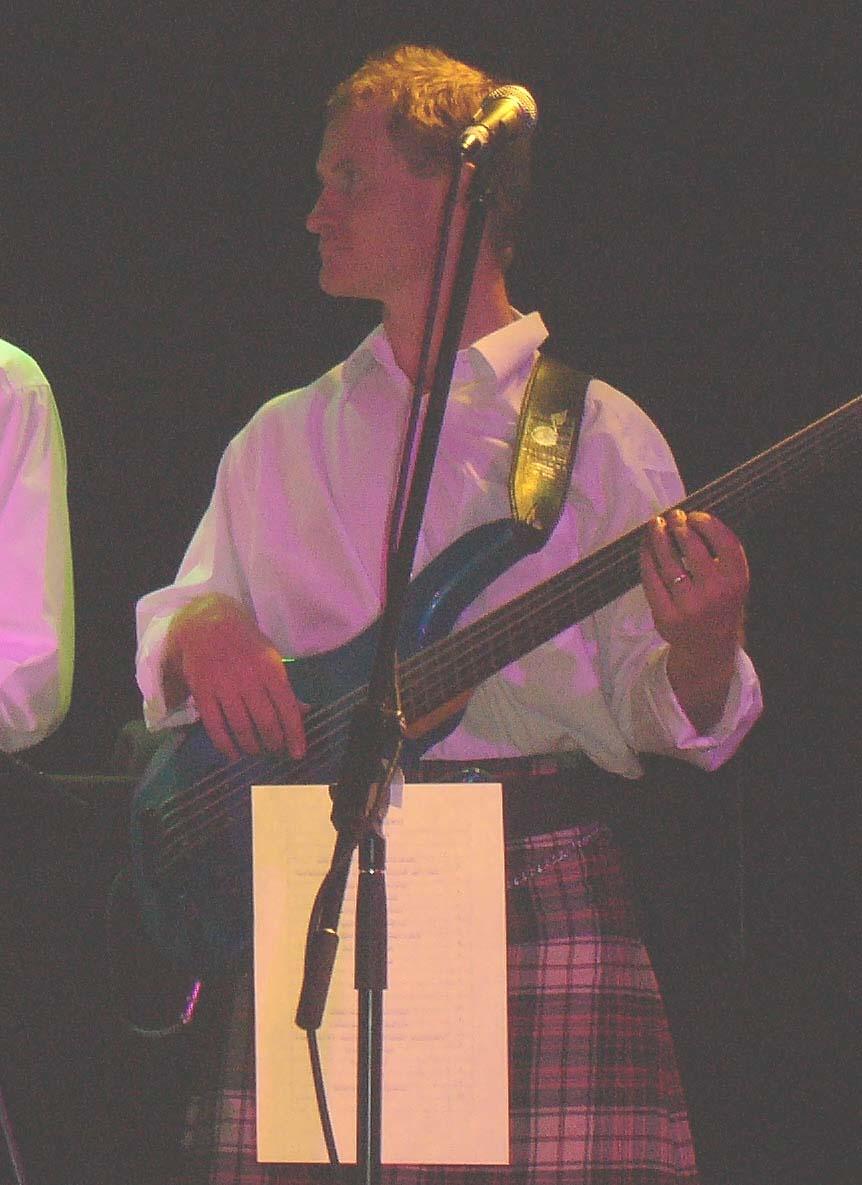Huge playing bass with Bun' Ber E Celtic Bands on St Andrew's Day at Twin Towns.